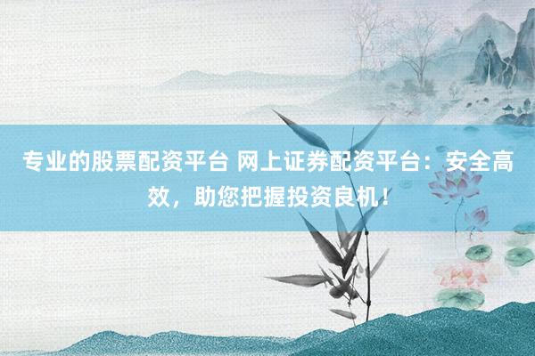 专业的股票配资平台 网上证券配资平台：安全高效，助您把握投资良机！