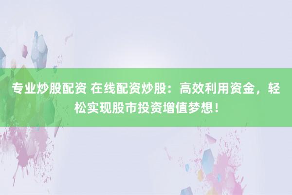 专业炒股配资 在线配资炒股：高效利用资金，轻松实现股市投资增值梦想！