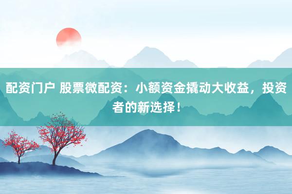 配资门户 股票微配资：小额资金撬动大收益，投资者的新选择！
