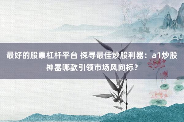 最好的股票杠杆平台 探寻最佳炒股利器：a1炒股神器哪款引领市场风向标？