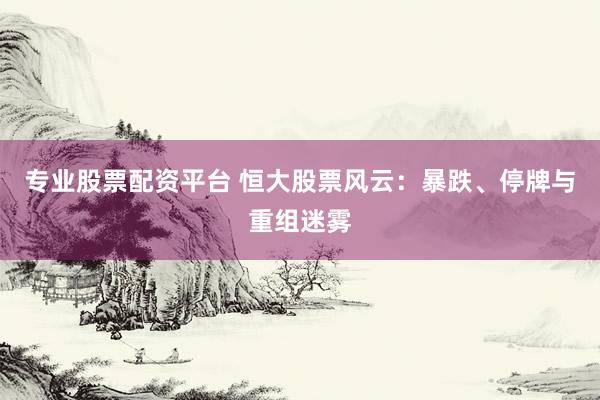 专业股票配资平台 恒大股票风云：暴跌、停牌与重组迷雾